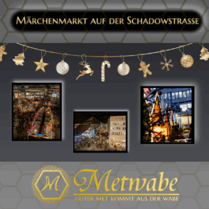 Stimmungsvolle Bilder am Abend von dem Märchenmarkt Schadowstraße