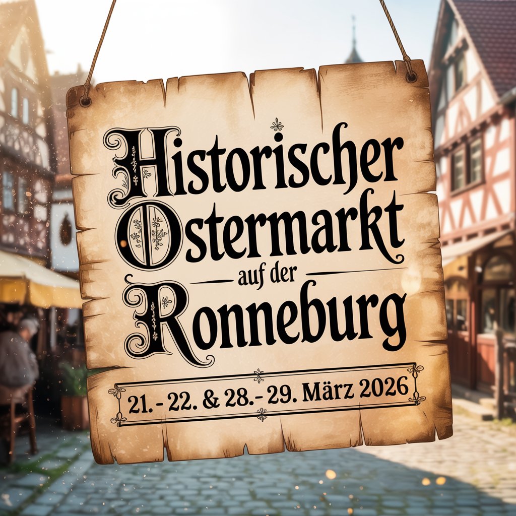 Historischer Ostermarkt auf der Ronneburg Flyer von21-22.3 und 28-29.3