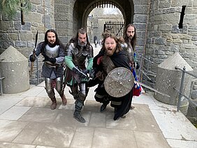 Ritter in traditionellen Rüstungen auf der Mittelalter- und Fantasymesse Hamm